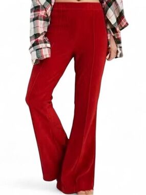 Aerie Red Orange Women’s Pull-On Corduroy Velour Flare Pants – XS